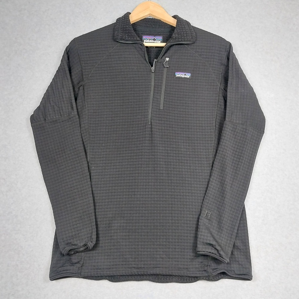 Patagonia Pullover Womens L Black R1 Regulator 1/4 Zip Polartec Hiking 40119